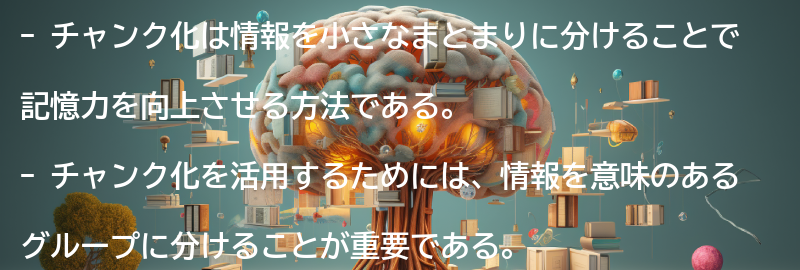チャンク化を活用した記憶力アップのコツの要点まとめ