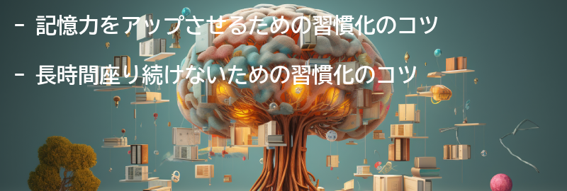 記憶力アップと長時間座り続けないための習慣化のコツの要点まとめ