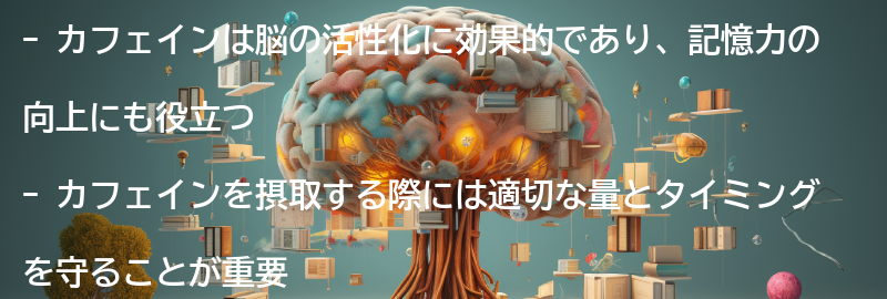 カフェインを活用した脳活メニューの提案の要点まとめ