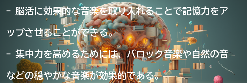 脳活に効果的な音楽を取り入れた日常の活用法の要点まとめ