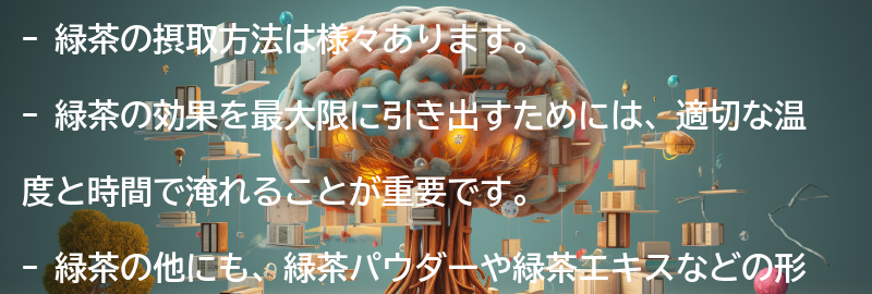 緑茶の摂取方法の要点まとめ