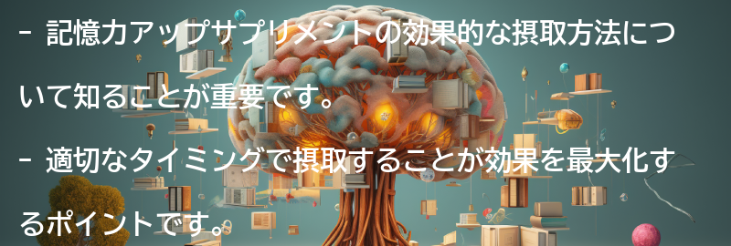 効果的な摂取方法とは？の要点まとめ