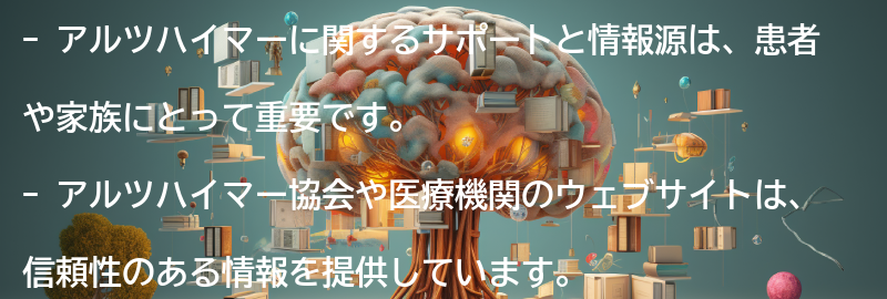 アルツハイマーに関するサポートと情報源の紹介の要点まとめ