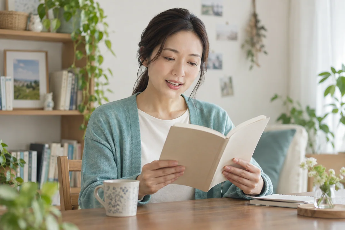 本を声に出して読む学習の場面