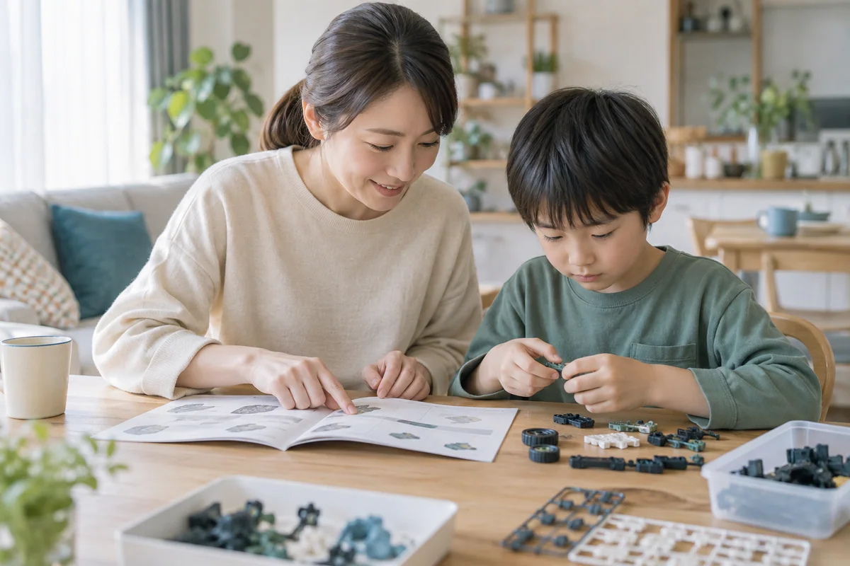 作業手順を見比べながら身近な課題に取り組む学習場面